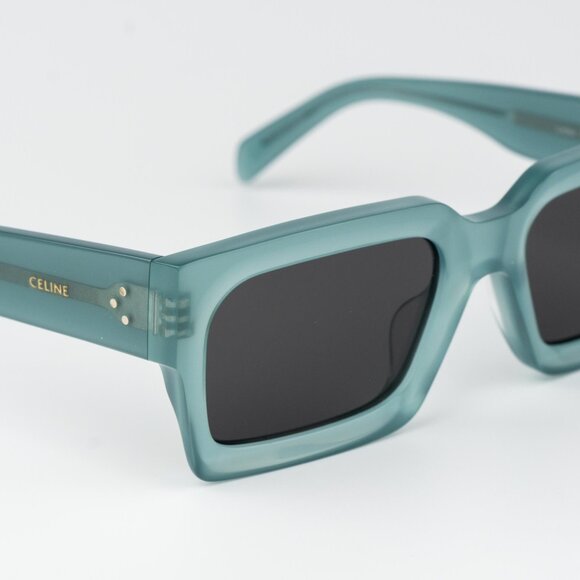 Celine  3 DOTS Women Sunglasses Light Green Grey Square CL40280U 93A BRAND NEW - Picture 6 of 9